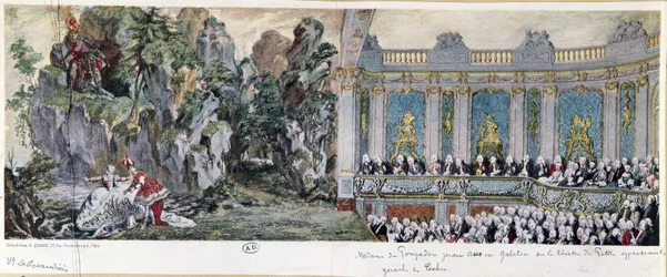 Jeanne Antoinette Poisson (1721-64), Marquise de Pompadour og Vicomte de Rohan, der spiller i operaen 